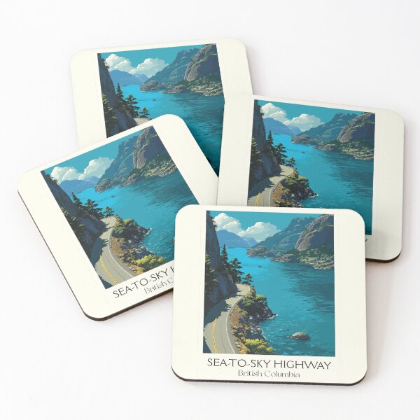 Item preview, Sea to Sky Highway BC | Coastal Mountain Drive Art Print designed and sold by TuncGK.