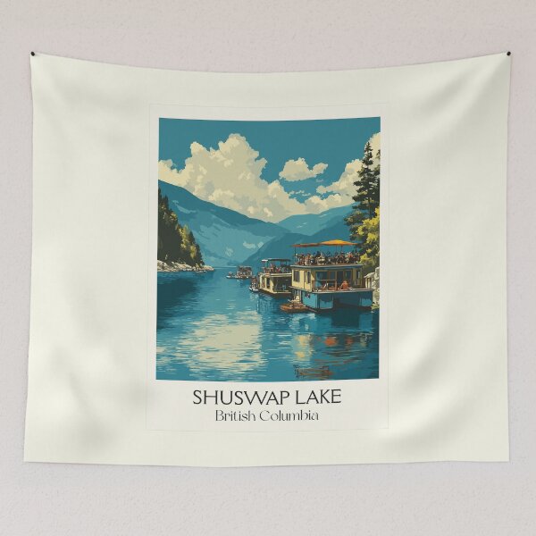 Item preview, Shuswap Lake British Columbia | Houseboating Paradise Art designed and sold by TuncGK.