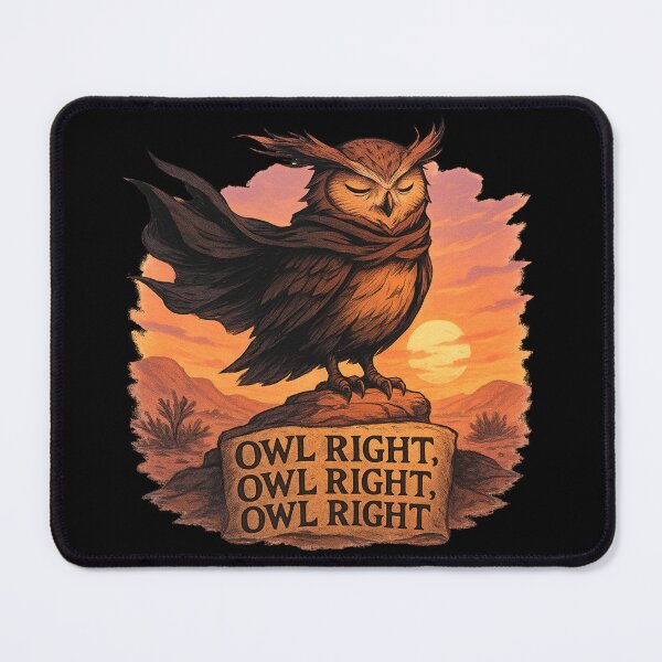 Item preview, Owl Right Owl Right Owl Right - Funny Owl Pun Alright Movie Quote Art designed and sold by Jarminis.