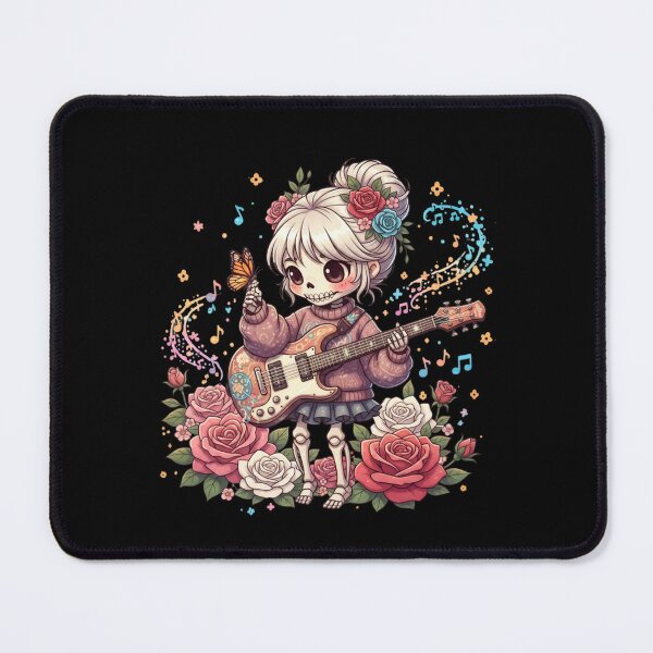 Item preview, Skeleton Girl Guitar Melody | Cute Kawaii Chibi Skeleton Music Art designed and sold by ColorSplash123.