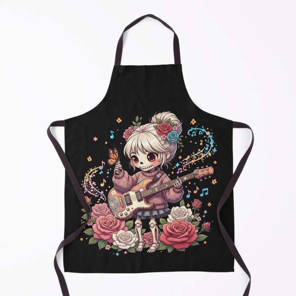 Item preview, Skeleton Girl Guitar Melody | Cute Kawaii Chibi Skeleton Music Art designed and sold by ColorSplash123.