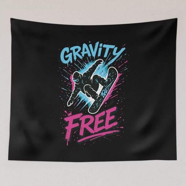 Item preview, Gravity Free – Neon Snowboarder Extreme Sports designed and sold by SnappyPNG.