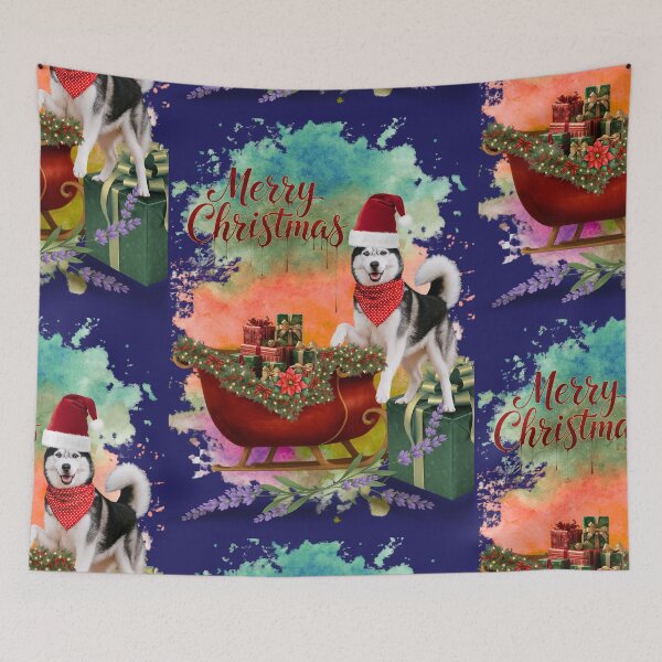 Item preview, Santa Dog Sleigh Ride designed and sold by tinkeybabes.