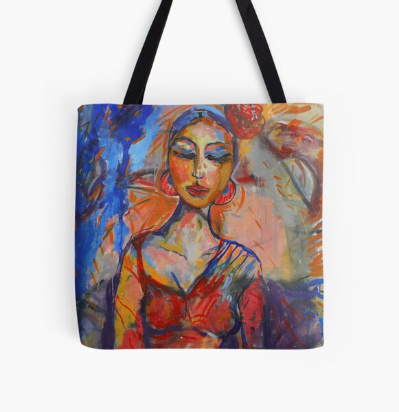 Woman on Colors (Feria de Abril) All Over Print Tote Bag