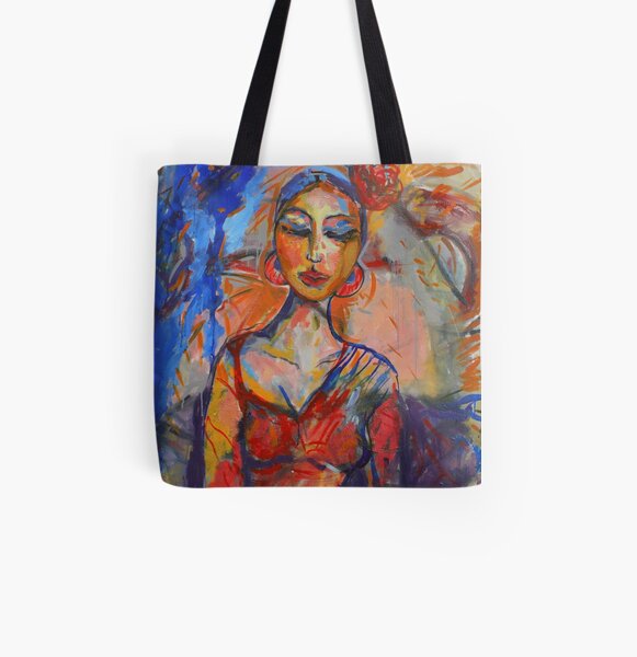 Woman on Colors (Feria de Abril) All Over Print Tote Bag
