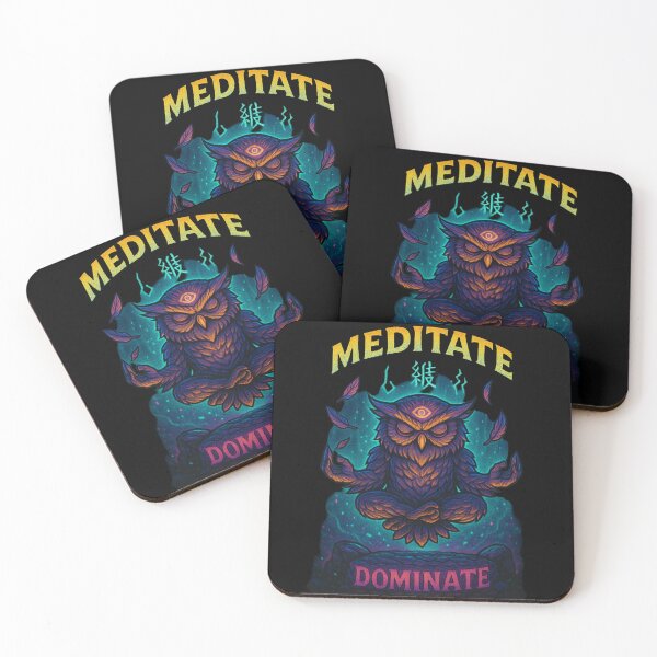 Item preview, Meditate Dominate - Spiritual Owl Meditation Yoga Third Eye Mindfulness Art designed and sold by Jarminis.