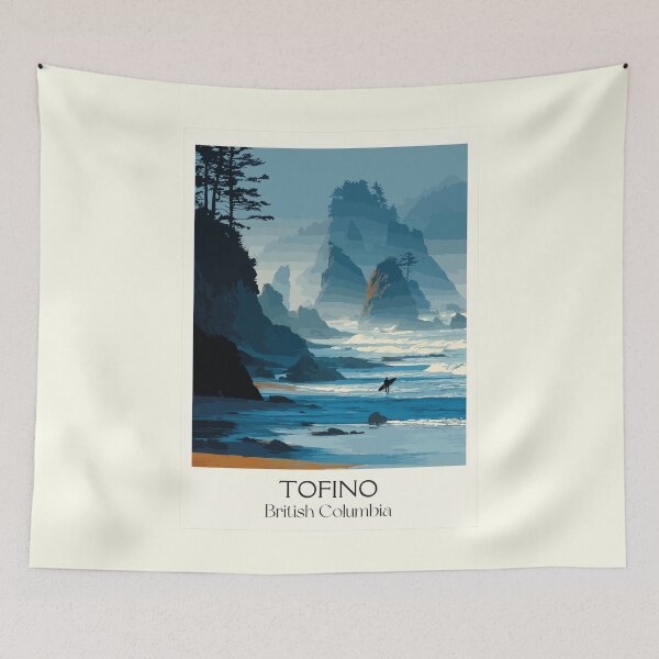 Item preview, Tofino British Columbia | West Coast Surf Town Art Print designed and sold by TuncGK.