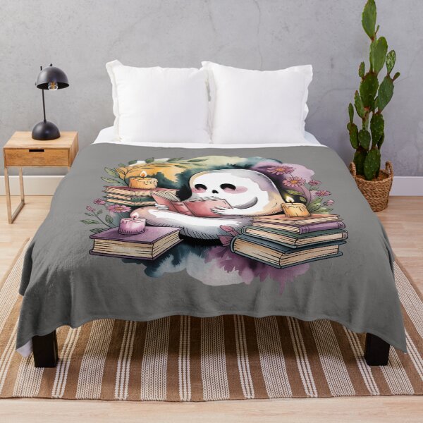 Item preview, Whimsical Book Nook Ghost Shirt Reading Ghost Watercolor Tattoo Tee Dark Academia Cozy Top for Book Lovers Unisex Tee, Sweatshirt and hoodie designed and sold by Grang Art Artistic Designs.