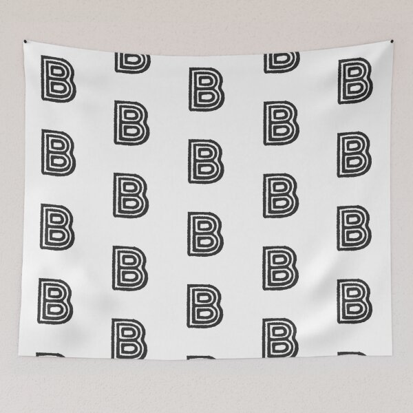 Item preview, Maze Triple-Line Letter B in Matte-Black designed and sold by uncoXab.