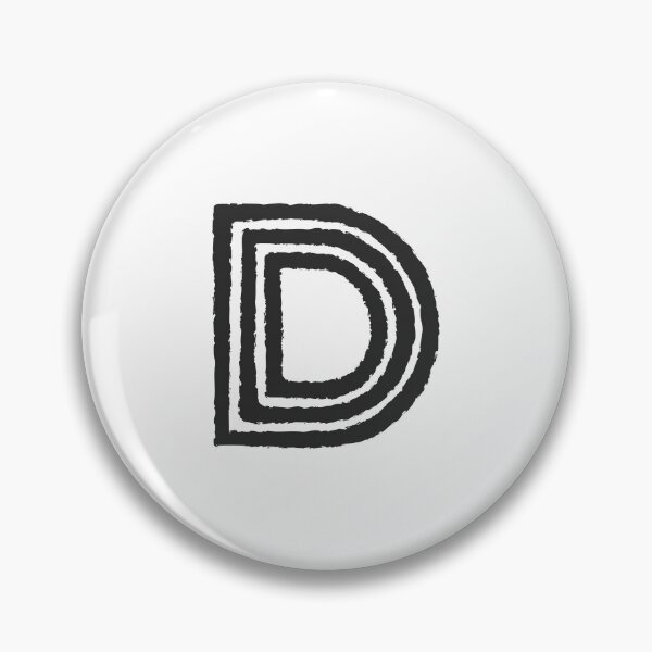 Item preview, Maze Triple-Line Letter D in Matte-Black designed and sold by uncoXab.