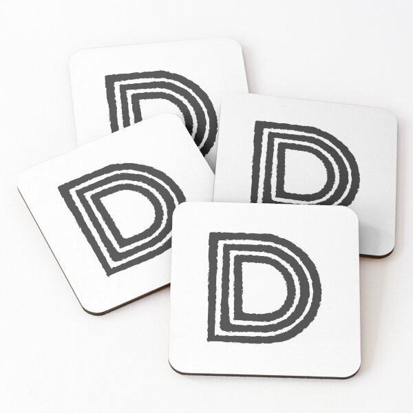 Item preview, Maze Triple-Line Letter D in Matte-Black designed and sold by uncoXab.