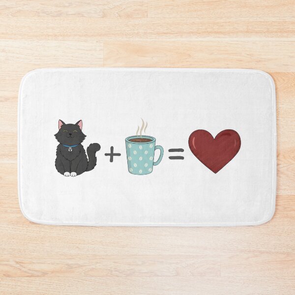 Item preview, Cute Fluffy Black Cat Coffee Mug Textured Love Heart designed and sold by zoughlal.