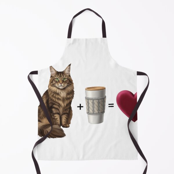 Item preview, Fluffy Maine Coon Cat with Knitted Cozy Mug and Heart designed and sold by zoughlal.