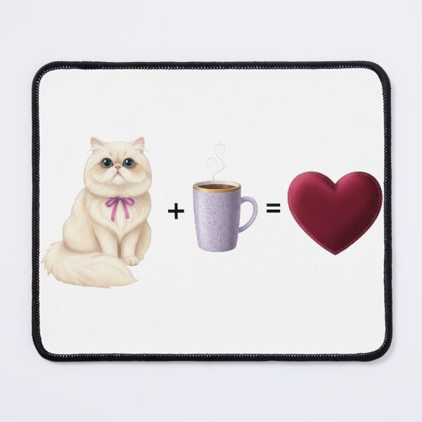 Item preview, Fluffy White Persian Cat Stitched Love Heart Design designed and sold by zoughlal.