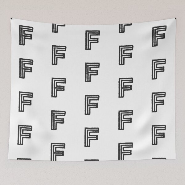 Item preview, Maze Triple-Line Letter F in Matte-Black designed and sold by uncoXab.