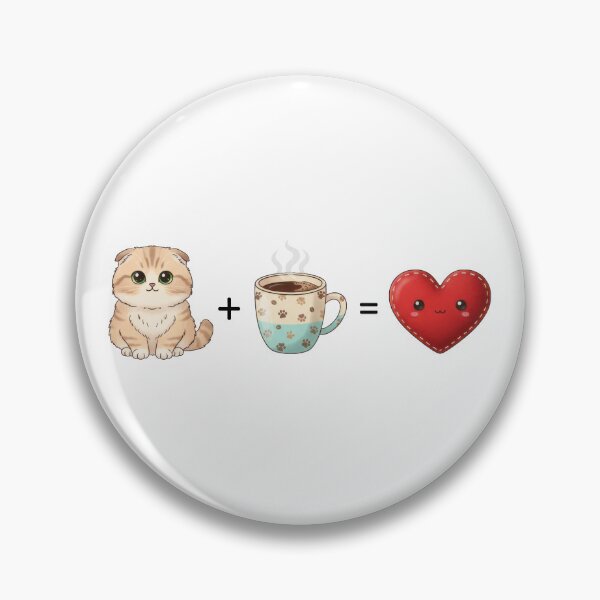 Item preview, Adorable Scottish Fold Kitten with Mug and Plushie Heart designed and sold by zoughlal.