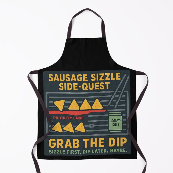 Item preview, Sausage Sizzle Side-Quest — Grab the Dip | Aussie BBQ Fundraiser designed and sold by POD DYNASTY | Original Print On Demand T-Shirt Graphics.