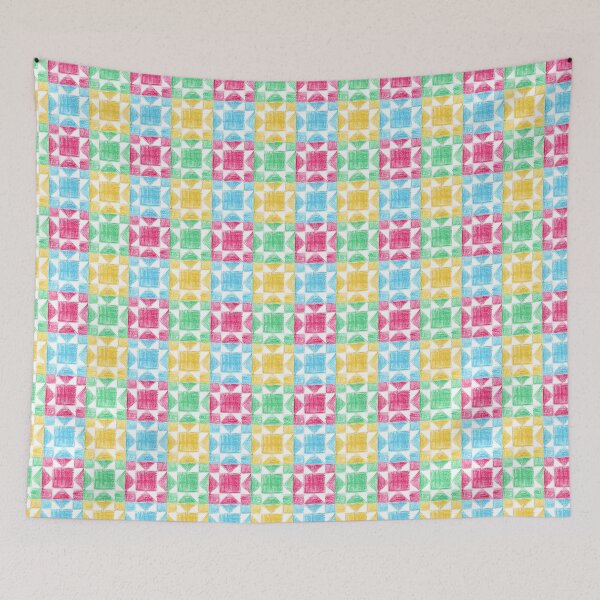 Item preview, Hand drawn colorful quilt pattern  designed and sold by Belle-creates.