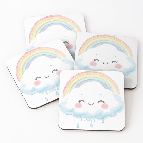 Item preview, Kawaii Rainbow Cloud, Cute Pastel Cloud Design on Hoodie, Stickers, Pillows & More designed and sold by HappySproutArt.
