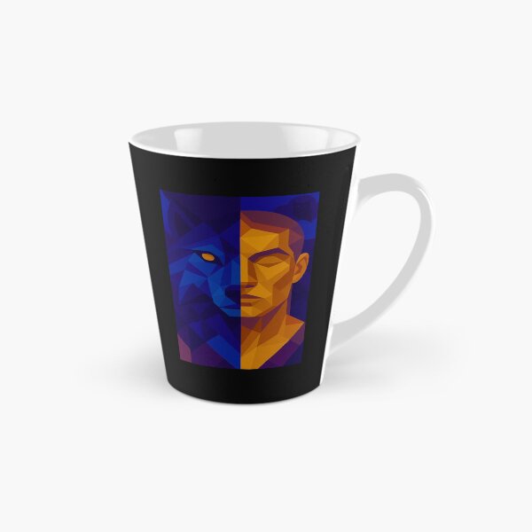 Item preview, Duality of Existence – Man Wolf | Unique Owlic Colorful Geometric Cubism Spirit of Power and Instinct | Mystical Harmony of Light Art Design designed and sold by Owlic.artwear.
