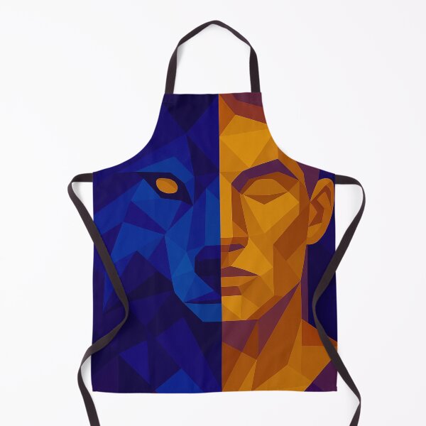 Item preview, Duality of Existence – Man Wolf | Unique Owlic Colorful Geometric Cubism Spirit of Power and Instinct | Mystical Harmony of Light Art Design designed and sold by Owlic.artwear.