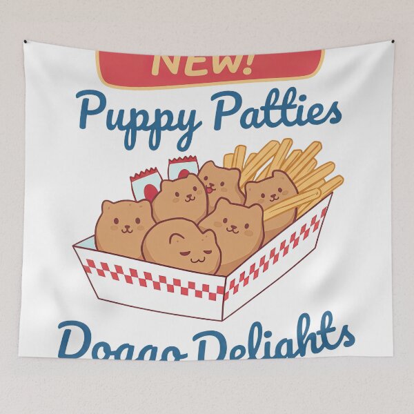Item preview, Puppy Patties Doggo Delights Cartoon Food Art designed and sold by zoughlal.