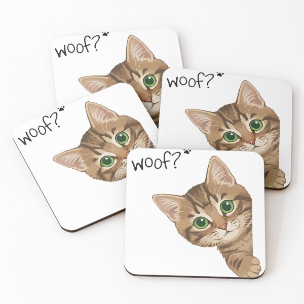 Item preview, Sneaky Peeper Cat Funny Woof Question Mark Humor designed and sold by zoughlal.