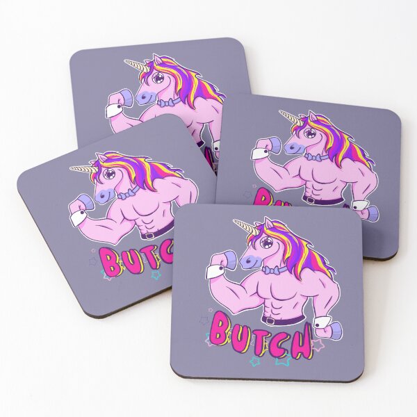 Item preview, Butch fabulous cartoon unicorn with buff muscles and rainbow hair designed and sold by kawaicherrypi.