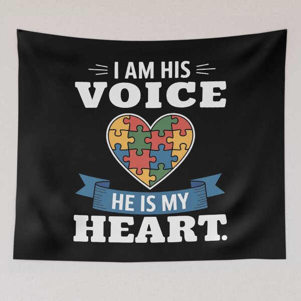 Item preview, I Am His Voice He Is My Heart Autism Awareness  designed and sold by MaryoKing.