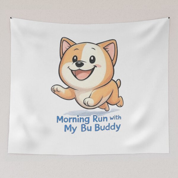 Item preview, Morning Run with My Buddy Cute Dog Active Lifestyle Shirt designed and sold by EcoArtTees.