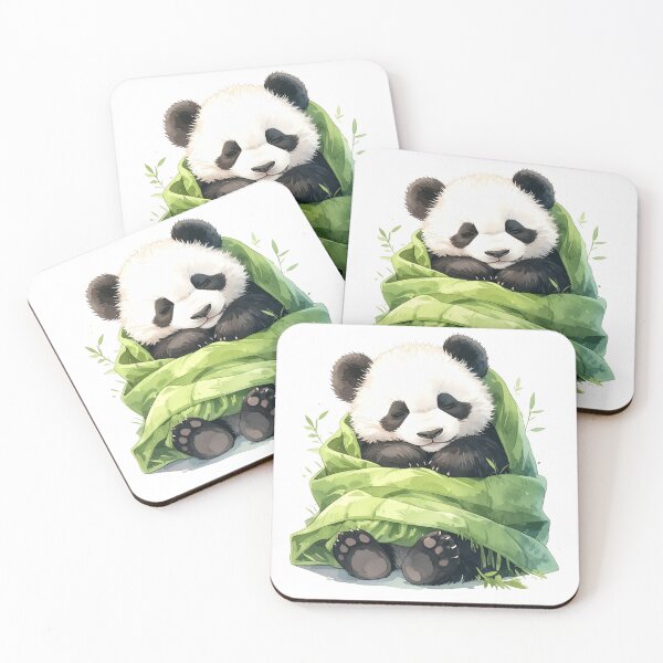 Item preview, Dreaming panda in a cuddly green blanket designed and sold by LiskoDesign.