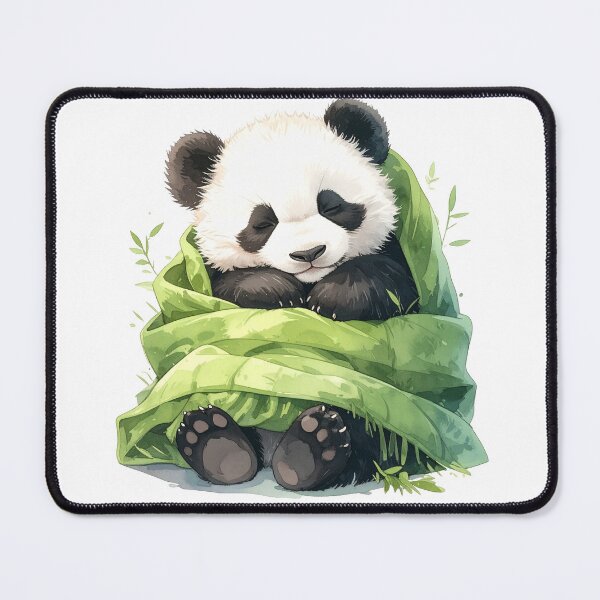 Item preview, Dreaming panda in a cuddly green blanket designed and sold by LiskoDesign.
