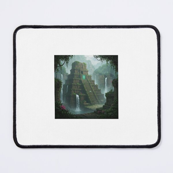 Item preview, Ancient Mysterious Jungle City – Lost Civilization Artwork by WhimsyByPaul designed and sold by WhimsyByPaul.redbubble.com.