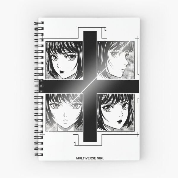 Item preview, Anime Multiverse Girl – Slant Cross Box Minimal Line Art T-Shirt Design designed and sold by evanelle.designs.