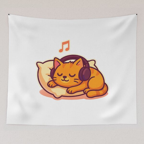 Item preview, LoFi Cat – Chill Orange Kitty Listening to Music designed and sold by MeowLaugh.