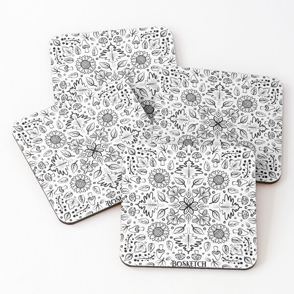 Item preview, Leaves, hazelnut and mushrooms pattern designed and sold by La Ardilla Creativa.
