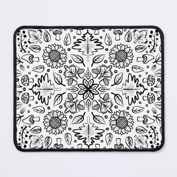 Item preview, Leaves, hazelnut and mushrooms pattern designed and sold by La Ardilla Creativa.