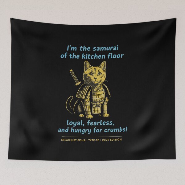 Item preview, SAMURAI CAT – Guardian of Crumbs designed and sold by bisha.