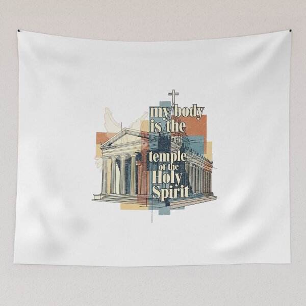 Item preview, My Body is the Temple of the Holy Spirit, Temple and Dove Art  designed and sold by Faithloveshop.