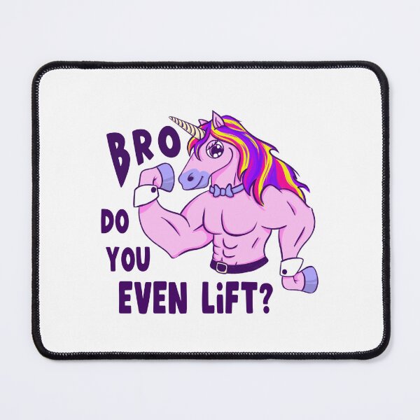 Item preview, buff sassy cartoon unicorn | Bro, do you even lift? designed and sold by kawaicherrypi.