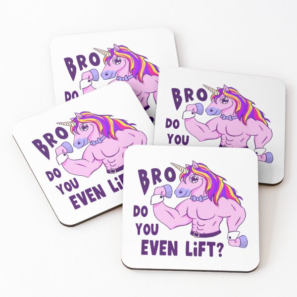 Item preview, buff sassy cartoon unicorn | Bro, do you even lift? designed and sold by kawaicherrypi.