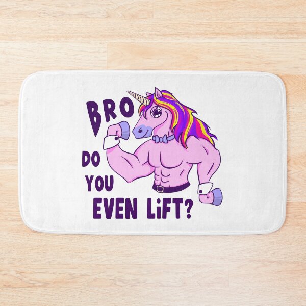 Item preview, buff sassy cartoon unicorn | Bro, do you even lift? designed and sold by kawaicherrypi.
