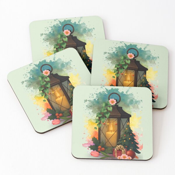 Item preview, Watercolor Christmas Lantern Art designed and sold by tinkeybabes.