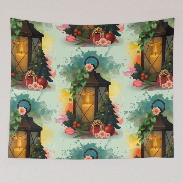 Item preview, Watercolor Christmas Lantern Art designed and sold by tinkeybabes.