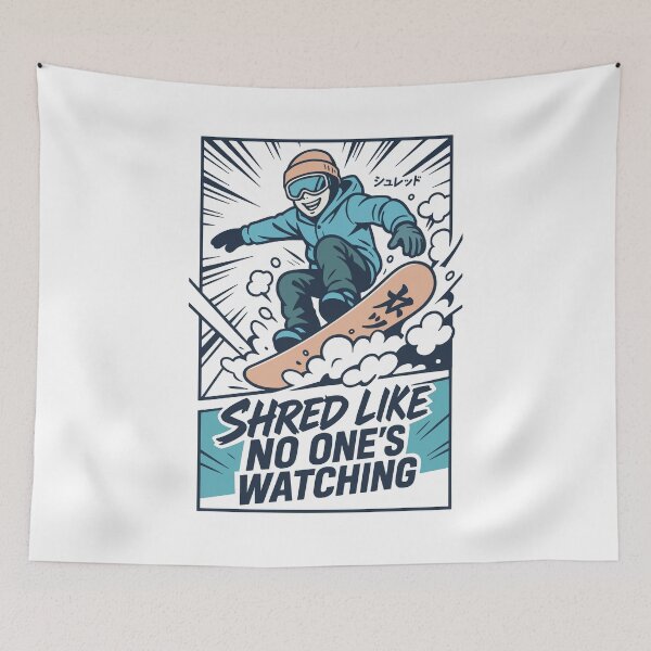 Item preview, Shred Like No One’s Watching – Cool Snowboarder Comic Style designed and sold by SnappyPNG.