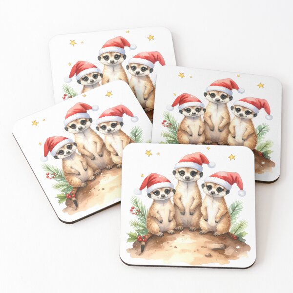 Item preview, Merry Christmas meerkats on a hill designed and sold by LiskoDesign.