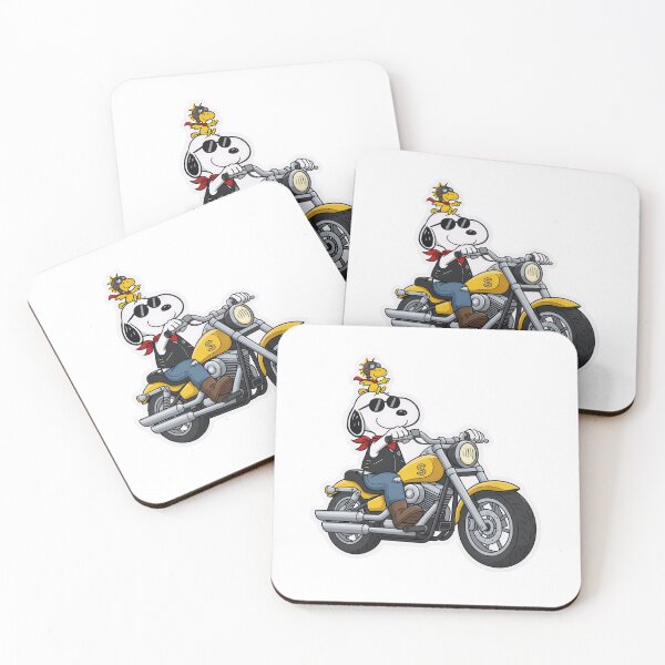 Item preview, Snoopy Biker Riding Motorcycle with Woodstock - Cool Peanuts Sticker designed and sold by XM STOREZ .