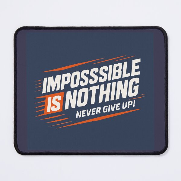 Aperçu de l'œuvre « Impossible n’existe pas ! » – Typographie sportive motivante créée et vendue par RetroChill.