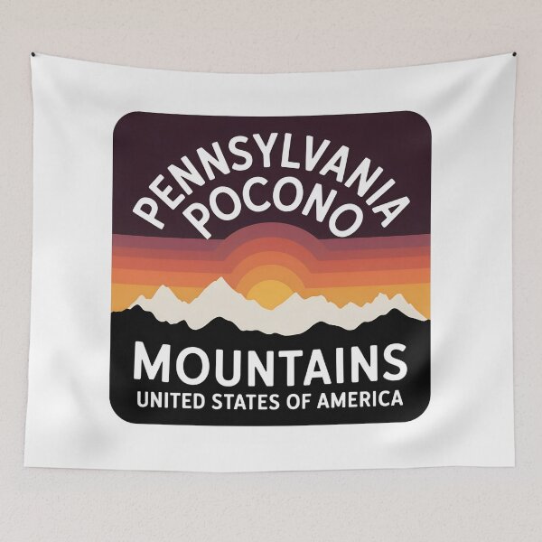 Item preview, Pocono Mountains Pennsylvania – Retro Sunset Landscape designed and sold by VividOrganica.