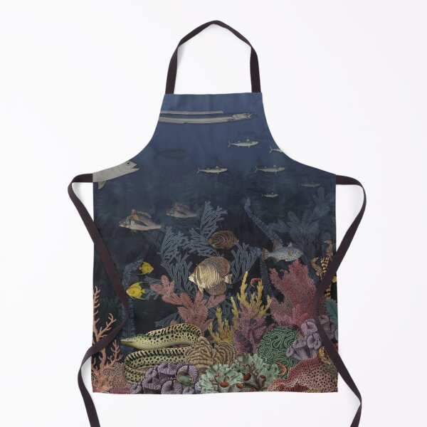 Item preview, Deep sea wallpaper vintage pattern aquarium ocean background pattern for colorful fish designed and sold by hAITHAM1985.